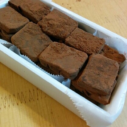 初めての生チョコ作り、めっちゃ美味しく出来ました‼感動の口当たりですｄ(≧∀≦)ｂありがとうございました。